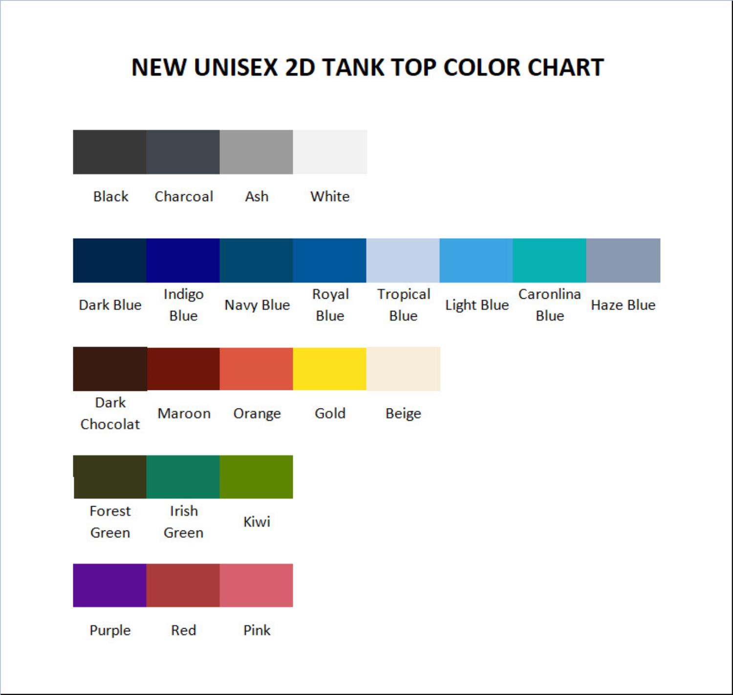 tank top color chart - Witch Hat Atelier Merch