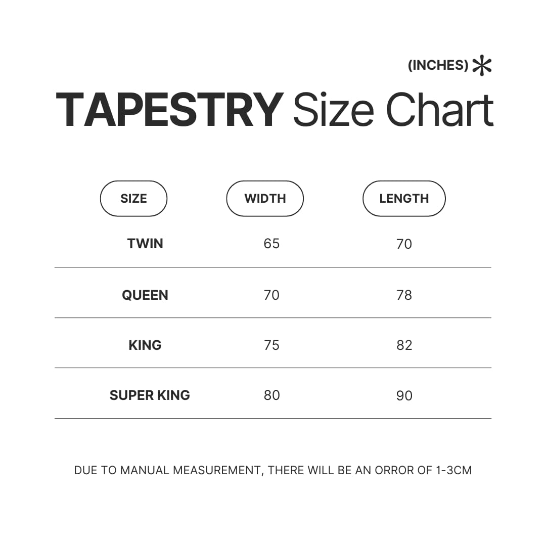 Tapestry Size Chart - Witch Hat Atelier Merch